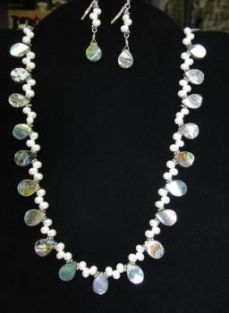 Pearl and Paua Shell Necklace