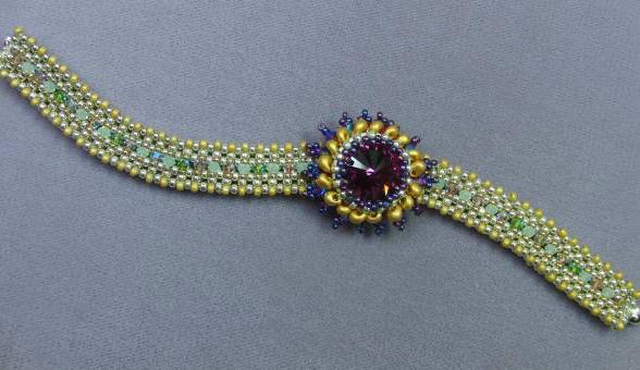 Cubic Right Angle Weave and Beaded Cabochon