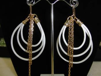 Leather and Chain Earrings