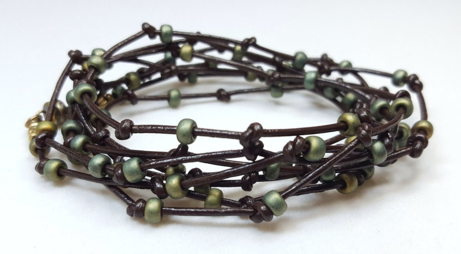leather wrap bracelet knotted leather